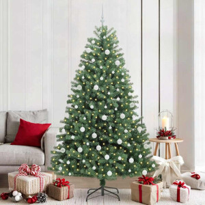 vidaXL Kunstmatige Inklapbare Kerstboom Groen 210 cm PVC en Metaal