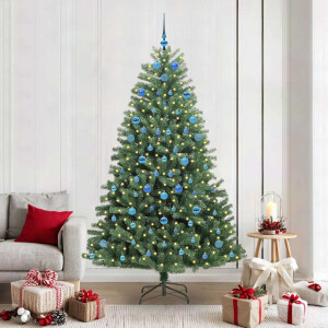 vidaXL Kunstmatige Inklapbare Kerstboom Groen 210 cm PVC en Metaal