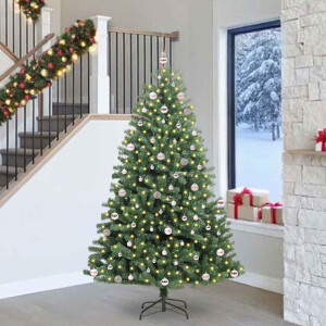 vidaXL Kunstmatige Inklapbare Kerstboom Groen 240 cm PVC en Metaal