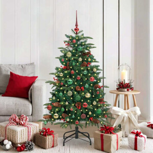 vidaXL Kunstkerstboom Groen 150 cm PVC en Metaal en Plastic