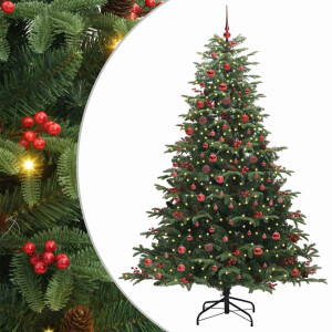 vidaXL Kunstkerstboom Groen 210 cm PVC en Metaal en Plastic