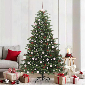 vidaXL Kunstkerstboom Groen 210 cm PVC en Metaal en Plastic