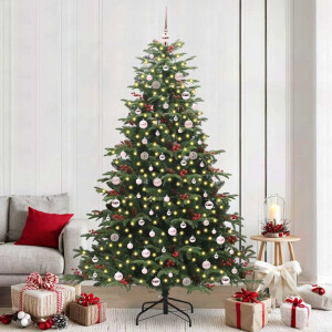 vidaXL Kunstkerstboom Groen 240 cm PVC en Metaal en Plastic