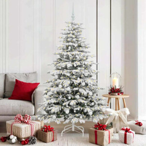 vidaXL Kunstmatige Inklapbare Kerstboom Wit 180 cm PE en PVC