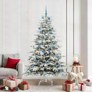 vidaXL Kunstmatige Inklapbare Kerstboom Wit 210 cm PE en PVC