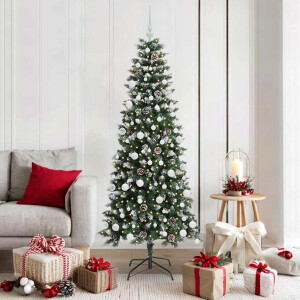 vidaXL Kunstkerstboom met 300 LED Groen 180 cm PVC en Plastic en Staal