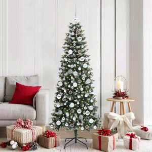 vidaXL Kunstkerstboom Groen 76 x 76 x 150 cm PVC en Plastic en Staal