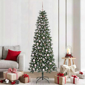 vidaXL Kunstkerstboom Groen 86 x 86 x 210 cm PVC en Plastic en Staal