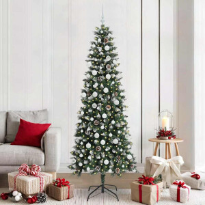 vidaXL Kunstkerstboom Groen 86 x 86 x 210 cm PVC en Plastic en Staal