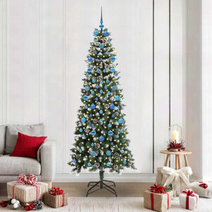 vidaXL Kunstkerstboom met 300 LED Groen 210 cm PVC en Plastic en Staal