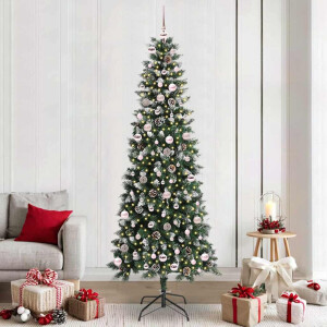 vidaXL Kunstkerstboom met 300 LED Groen 240 cm PVC en Plastic en Staal