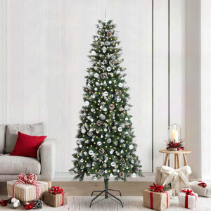 vidaXL Kunstkerstboom met 300 LED Groen 240 cm PVC en Plastic en Staal