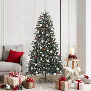 vidaXL Kunstkerstboom met 300 LED Groen 180 cm PVC en Plastic en Staal