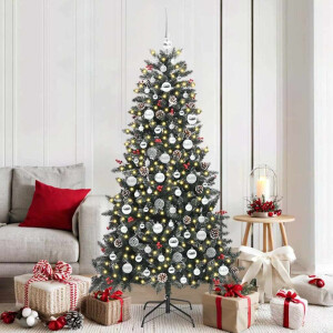 vidaXL Kunstkerstboom met 300 LED Groen 180 cm PVC en Plastic en Staal
