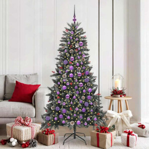 vidaXL Kunstkerstboom met 300 LED Groen 180 cm PVC en Plastic en Staal