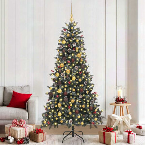 vidaXL Kunstkerstboom met 300 LED Groen 210 cm PVC en Plastic en Staal