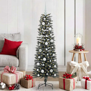 vidaXL Kunstkerstboom met 150 LED Groen 120 cm PVC en Plastic en Staal