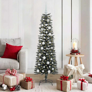 vidaXL Kunstkerstboom Groen 43 x 43 x 150 cm PVC en Plastic en Staal