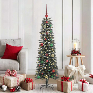 vidaXL Kunstkerstboom Groen 43 x 43 x 150 cm PVC en Plastic en Staal