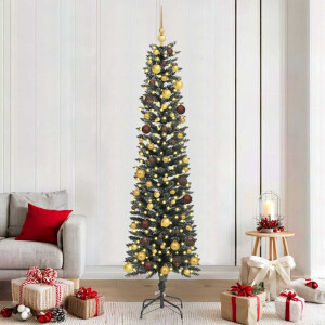 vidaXL Kunstkerstboom met 300 LED Groen 210 cm PVC en Plastic en Staal