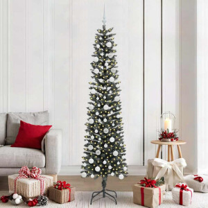 vidaXL Kunstkerstboom Groen 58 x 58 x 210 cm PVC en Plastic en Staal