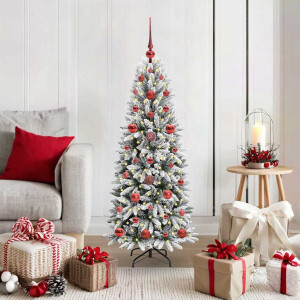 vidaXL Kunstkerstboom Wit 120 cm PVC en Plastic en Staal en PE