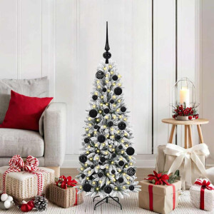 vidaXL Kunstkerstboom Wit 120 cm PVC en Plastic en Staal en PE