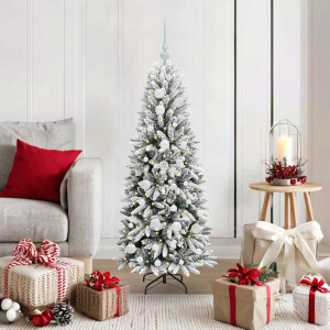 vidaXL Kunstkerstboom Wit 120 cm PVC en Plastic en Staal en PE