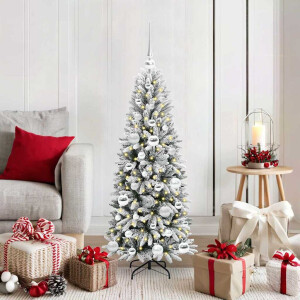 vidaXL Kunstkerstboom Wit 120 cm PVC en Plastic en Staal en PE