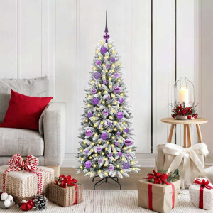 vidaXL Kunstkerstboom Wit 120 cm PVC en Plastic en Staal en PE