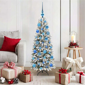 vidaXL Kunstkerstboom Wit 120 cm PVC en Plastic en Staal en PE