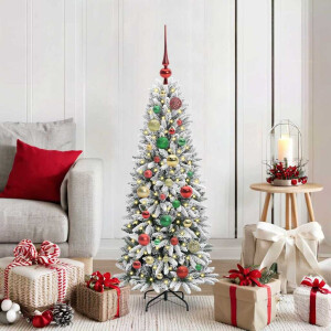 vidaXL Kunstkerstboom Wit 120 cm PVC en Plastic en Staal en PE