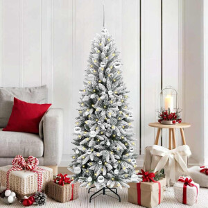 vidaXL Kunstkerstboom Wit 150 cm PVC en Plastic en Staal en PE