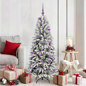 vidaXL Kunstkerstboom Wit 150 cm PVC en Plastic en Staal en PE