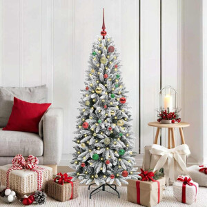 vidaXL Kunstkerstboom Wit 150 cm PVC en Plastic en Staal en PE