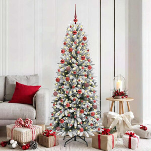 vidaXL Kunstkerstboom Wit 180 cm PVC en Plastic en Staal en PE