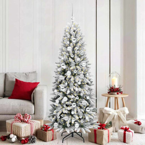 vidaXL Kunstkerstboom Wit 180 cm PVC en Plastic en Staal en PE
