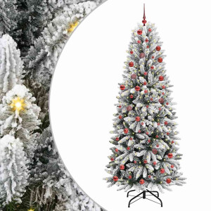 vidaXL Kunstkerstboom Wit 210 cm PVC en Plastic en Staal en PE