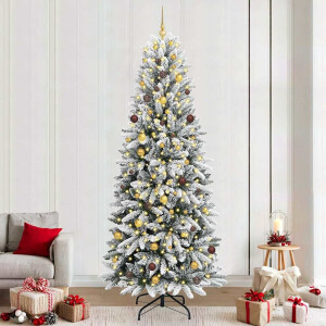 vidaXL Kunstkerstboom Wit 240 cm PVC en Plastic en Staal en PE