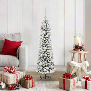 vidaXL Kunstkerstboom met 150 LED Wit 120 cm PVC en Metaal en Plastic