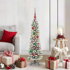 vidaXL Kunstkerstboom met 150 LED Wit 120 cm PVC en Metaal en Plastic