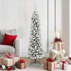vidaXL Kunstkerstboom met 150 LED Wit 150 cm PVC en Metaal en Plastic