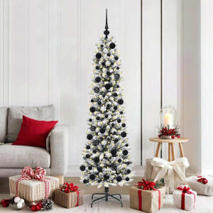 vidaXL Kunstkerstboom met 300 LED Wit 180 cm PVC en Metaal en Plastic
