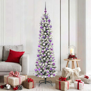 vidaXL Kunstkerstboom met 300 LED Wit 180 cm PVC en Metaal en Plastic