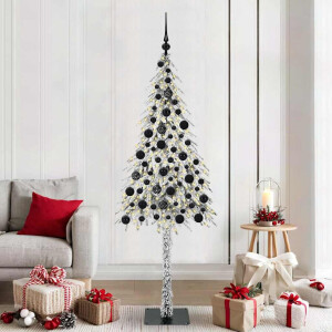 vidaXL Kerstboom met 300 LED met standaard Wit 180 cm PE en staal