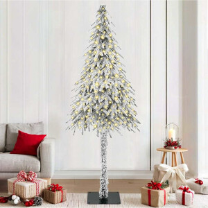 vidaXL Kerstboom met 300 LED met standaard Wit 210 cm PE en staal