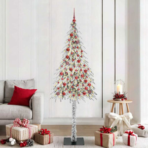 vidaXL Kerstboom met 300 LED met standaard Wit 210 cm PE en staal