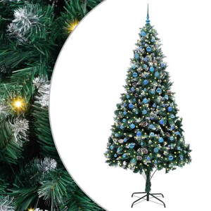 vidaXL Kunstkerstboom Groen 240 cm PVC en Staal en Kunststof