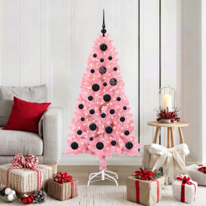 vidaXL Kerstboom met 150 LED met standaard Roze 150 cm PVC