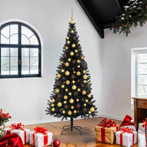 vidaXL Kerstboom Zwart 180 cm PVC